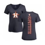 MLB Women's Nike Houston Astros #21 Andy Pettitte Navy Blue Backer T-Shirt