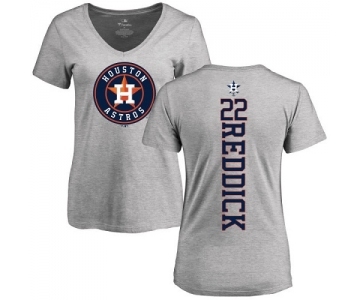 MLB Women's Nike Houston Astros #22 Josh Reddick Ash Backer T-Shirt