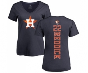 MLB Women's Nike Houston Astros #22 Josh Reddick Navy Blue Backer T-Shirt