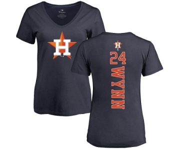 MLB Women's Nike Houston Astros #24 Jimmy Wynn Navy Blue Backer T-Shirt