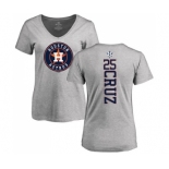 MLB Women's Nike Houston Astros #25 Jose Cruz Jr. Ash Backer T-Shirt