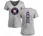 MLB Women's Nike Houston Astros #25 Jose Cruz Jr. Ash Backer T-Shirt