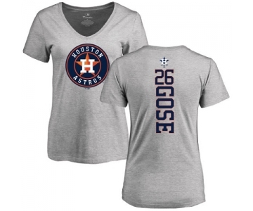 MLB Women's Nike Houston Astros #26 Anthony Gose Ash Backer T-Shirt