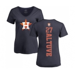 MLB Women's Nike Houston Astros #27 Jose Altuve Navy Blue Backer T-Shirt