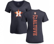 MLB Women's Nike Houston Astros #27 Jose Altuve Navy Blue Backer T-Shirt