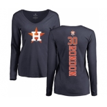 MLB Women's Nike Houston Astros #30 Hector Rondon Navy Blue Backer Long Sleeve T-Shirt