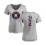 MLB Women's Nike Houston Astros #34 Nolan Ryan Ash Backer T-Shirt