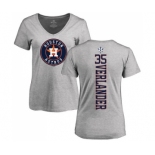 MLB Women's Nike Houston Astros #35 Justin Verlander Ash Backer T-Shirt