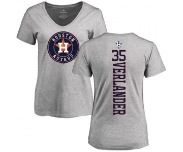 MLB Women's Nike Houston Astros #35 Justin Verlander Ash Backer T-Shirt