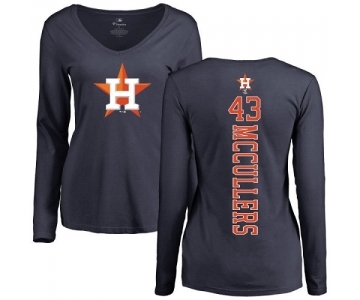 MLB Women's Nike Houston Astros #43 Lance McCullers Navy Blue Backer Long Sleeve T-Shirt