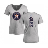 MLB Women's Nike Houston Astros #45 Carlos Lee Ash Backer T-Shirt