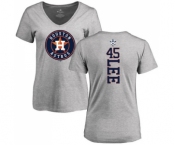 MLB Women's Nike Houston Astros #45 Carlos Lee Ash Backer T-Shirt