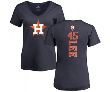 MLB Women's Nike Houston Astros #45 Carlos Lee Navy Blue Backer T-Shirt