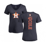 MLB Women's Nike Houston Astros #45 Gerrit Cole Navy Blue Backer T-Shirt