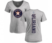 MLB Women's Nike Houston Astros #46 Francisco Liriano Ash Backer T-Shirt