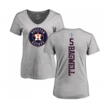 MLB Women's Nike Houston Astros #5 Jeff Bagwell Ash Backer T-Shirt