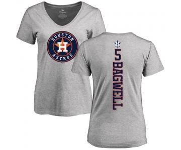 MLB Women's Nike Houston Astros #5 Jeff Bagwell Ash Backer T-Shirt