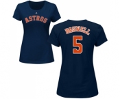 MLB Women's Nike Houston Astros #5 Jeff Bagwell Navy Blue Name & Number T-Shirt