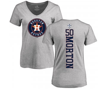 MLB Women's Nike Houston Astros #50 Charlie Morton Ash Backer T-Shirt