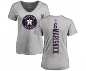 MLB Women's Nike Houston Astros #6 Jake Marisnick Ash Backer T-Shirt