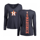 MLB Women's Nike Houston Astros #6 Jake Marisnick Navy Blue Backer Long Sleeve T-Shirt