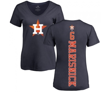 MLB Women's Nike Houston Astros #6 Jake Marisnick Navy Blue Backer T-Shirt