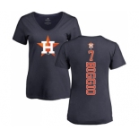 MLB Women's Nike Houston Astros #7 Craig Biggio Navy Blue Backer T-Shirt