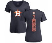 MLB Women's Nike Houston Astros #7 Craig Biggio Navy Blue Backer T-Shirt