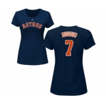 MLB Women's Nike Houston Astros #7 Craig Biggio Navy Blue Name & Number T-Shirt