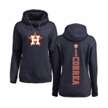 MLB Women's Nike Houston Astros #1 Carlos Correa Navy Blue Backer Pullover Hoodie