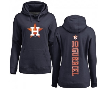 MLB Women's Nike Houston Astros #10 Yuli Gurriel Navy Blue Backer Pullover Hoodie