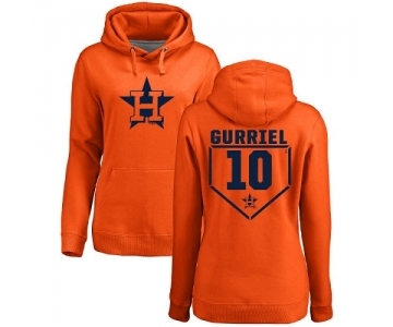 MLB Women's Nike Houston Astros #10 Yuli Gurriel Orange RBI Pullover Hoodie