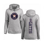 MLB Women's Nike Houston Astros #11 Evan Gattis Ash Backer Pullover Hoodie