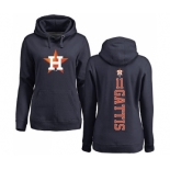 MLB Women's Nike Houston Astros #11 Evan Gattis Navy Blue Backer Pullover Hoodie