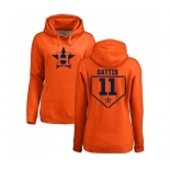 MLB Women's Nike Houston Astros #11 Evan Gattis Orange RBI Pullover Hoodie