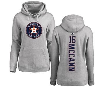 MLB Women's Nike Houston Astros #16 Brian McCann Ash Backer Pullover Hoodie