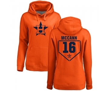 MLB Women's Nike Houston Astros #16 Brian McCann Orange RBI Pullover Hoodie