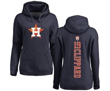 MLB Women's Nike Houston Astros #19 Tyler Clippard Navy Blue Backer Pullover Hoodie