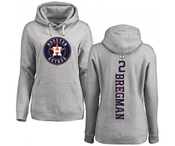 MLB Women's Nike Houston Astros #2 Alex Bregman Ash Backer Pullover Hoodie