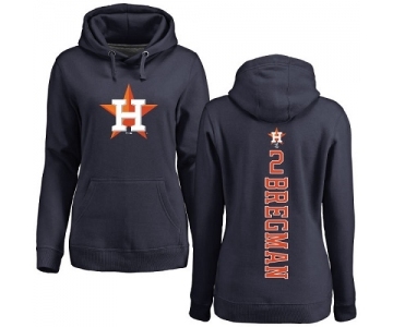 MLB Women's Nike Houston Astros #2 Alex Bregman Navy Blue Backer Pullover Hoodie