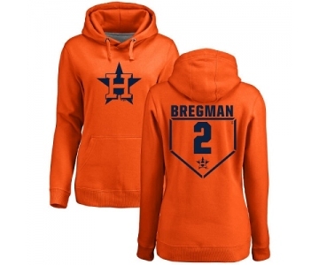 MLB Women's Nike Houston Astros #2 Alex Bregman Orange RBI Pullover Hoodie