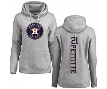 MLB Women's Nike Houston Astros #21 Andy Pettitte Ash Backer Pullover Hoodie