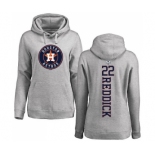 MLB Women's Nike Houston Astros #22 Josh Reddick Ash Backer Pullover Hoodie