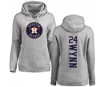 MLB Women's Nike Houston Astros #24 Jimmy Wynn Ash Backer Pullover Hoodie