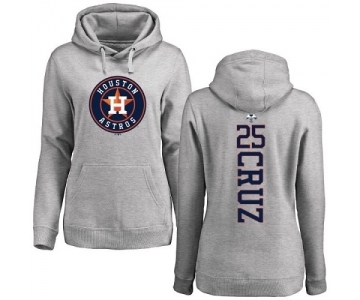 MLB Women's Nike Houston Astros #25 Jose Cruz Jr. Ash Backer Pullover Hoodie