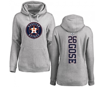 MLB Women's Nike Houston Astros #26 Anthony Gose Ash Backer Pullover Hoodie