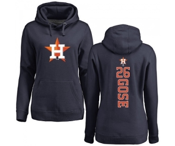 MLB Women's Nike Houston Astros #26 Anthony Gose Navy Blue Backer Pullover Hoodie