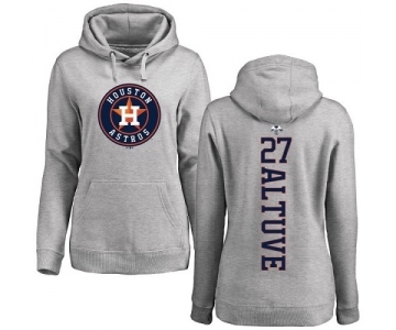 MLB Women's Nike Houston Astros #27 Jose Altuve Ash Backer Pullover Hoodie