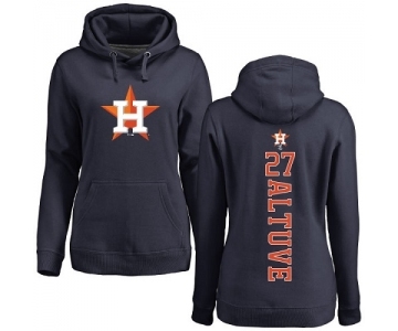 MLB Women's Nike Houston Astros #27 Jose Altuve Navy Blue Backer Pullover Hoodie