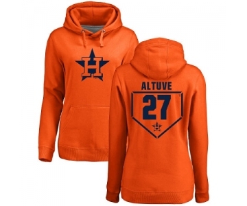 MLB Women's Nike Houston Astros #27 Jose Altuve Orange RBI Pullover Hoodie